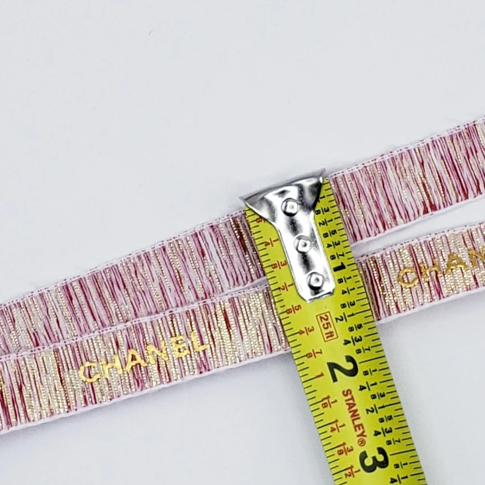 Chanel Logo Pink Red Gold Ribbons - Picture 4 of 5